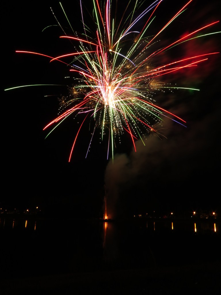 fireworks over lake in orlando florida